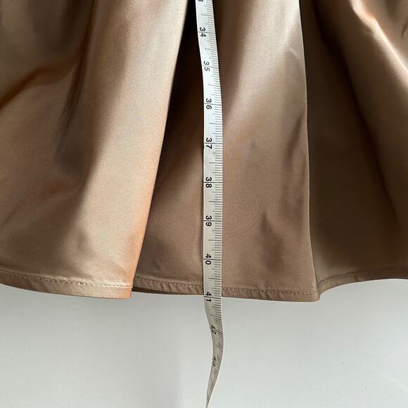 Tadashi Collection Beaded Fit Flare Shimmer Taffeta Nude Beige Cocktail Dress 6 - Picture 10 of 12